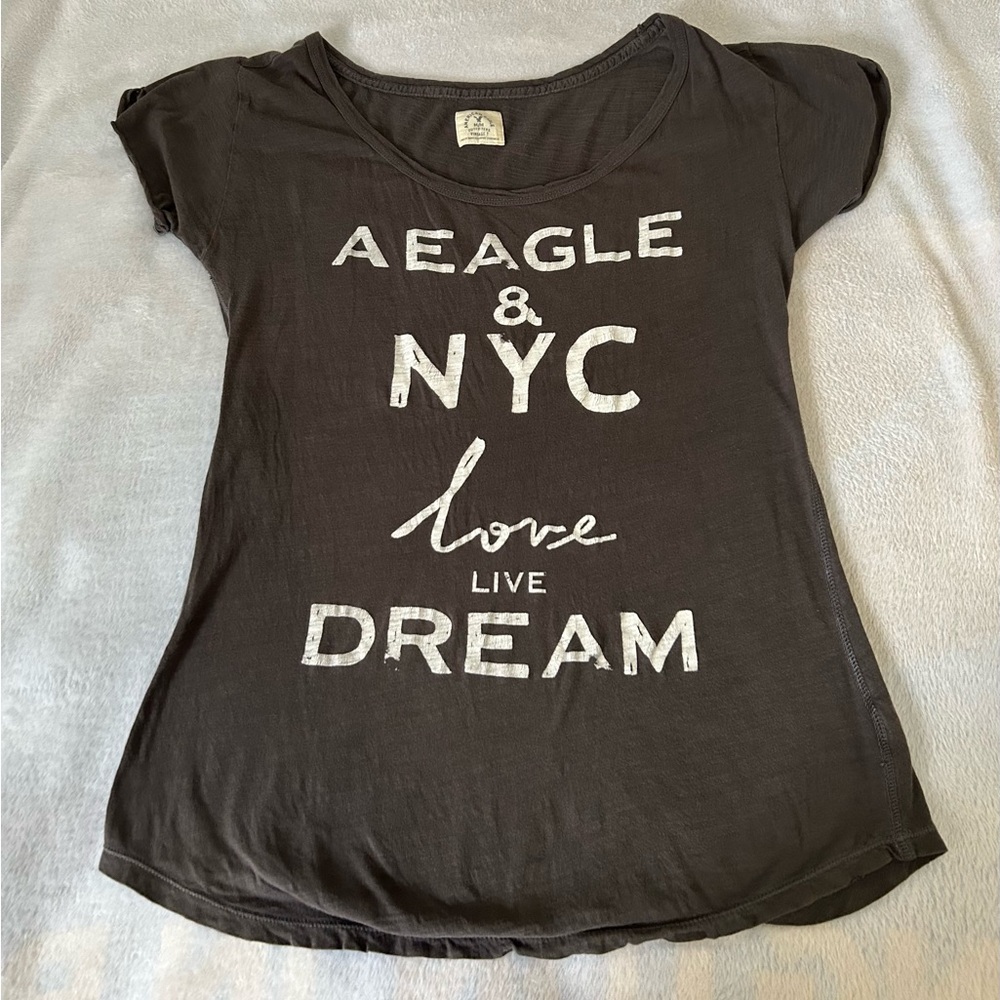 American Eagle Outfitters Dark Gray Graphic  Vintage T